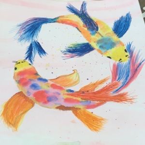 Koi fish water color